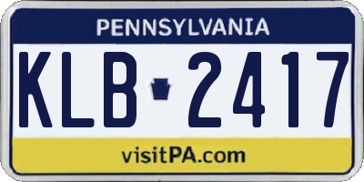 PA license plate KLB2417