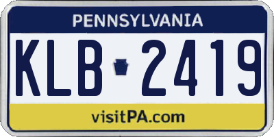 PA license plate KLB2419