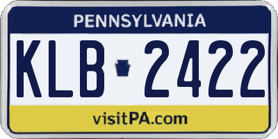 PA license plate KLB2422