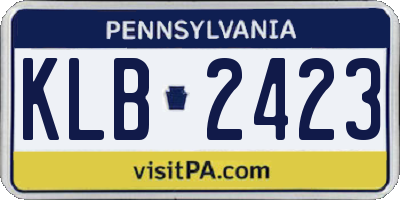 PA license plate KLB2423