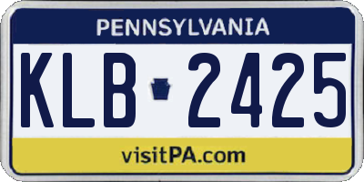 PA license plate KLB2425