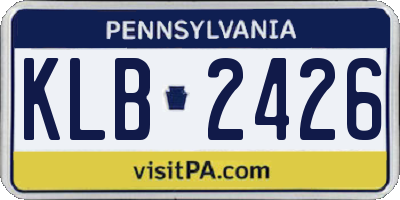 PA license plate KLB2426