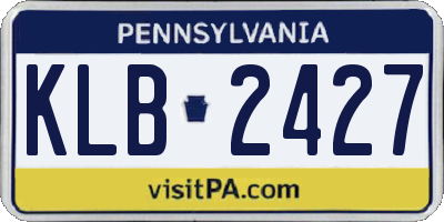 PA license plate KLB2427