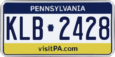 PA license plate KLB2428