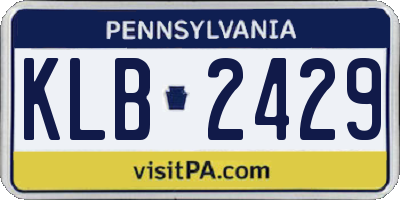 PA license plate KLB2429