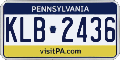 PA license plate KLB2436