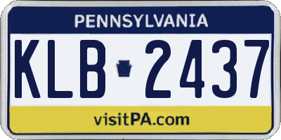 PA license plate KLB2437