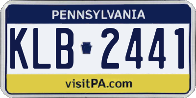 PA license plate KLB2441