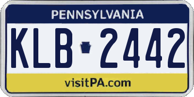 PA license plate KLB2442