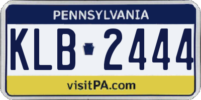 PA license plate KLB2444
