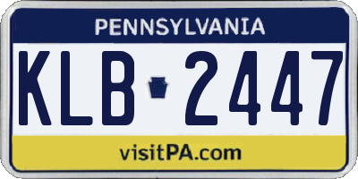 PA license plate KLB2447