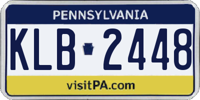 PA license plate KLB2448
