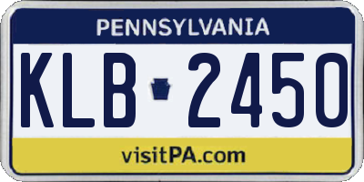 PA license plate KLB2450