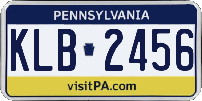 PA license plate KLB2456