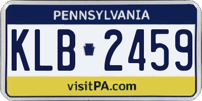 PA license plate KLB2459