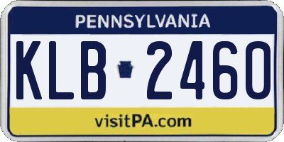 PA license plate KLB2460