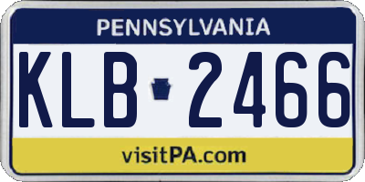 PA license plate KLB2466