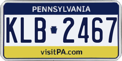 PA license plate KLB2467