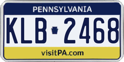 PA license plate KLB2468