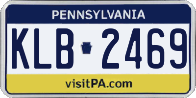 PA license plate KLB2469