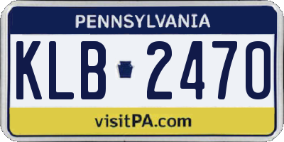 PA license plate KLB2470