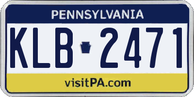 PA license plate KLB2471