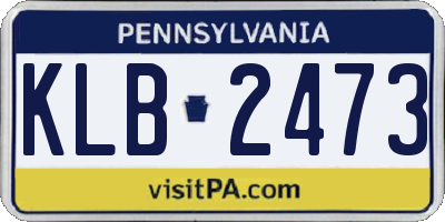 PA license plate KLB2473