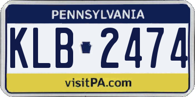 PA license plate KLB2474