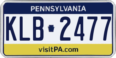 PA license plate KLB2477