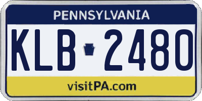 PA license plate KLB2480