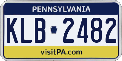 PA license plate KLB2482