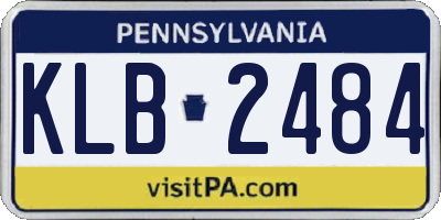 PA license plate KLB2484