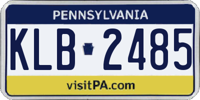 PA license plate KLB2485