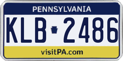 PA license plate KLB2486