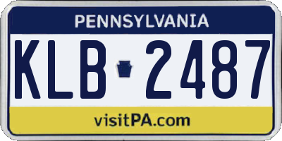 PA license plate KLB2487
