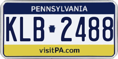 PA license plate KLB2488