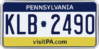 PA license plate KLB2490