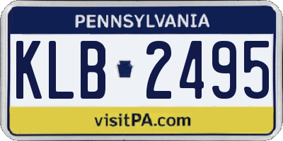 PA license plate KLB2495