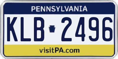 PA license plate KLB2496