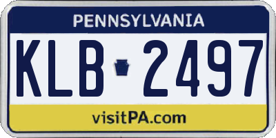 PA license plate KLB2497