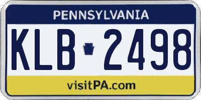 PA license plate KLB2498