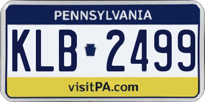 PA license plate KLB2499