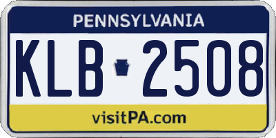 PA license plate KLB2508