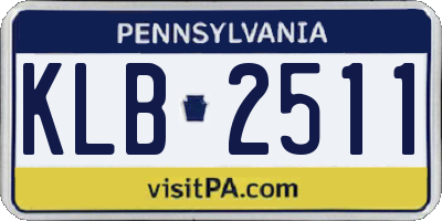 PA license plate KLB2511