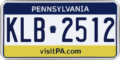 PA license plate KLB2512