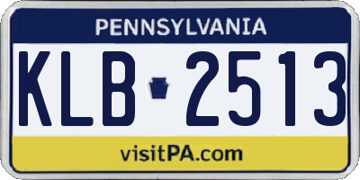 PA license plate KLB2513