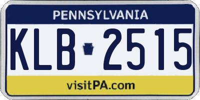 PA license plate KLB2515