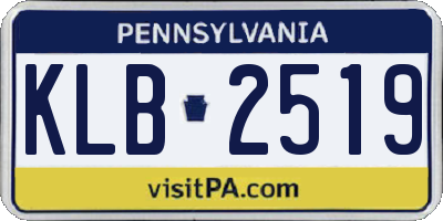PA license plate KLB2519