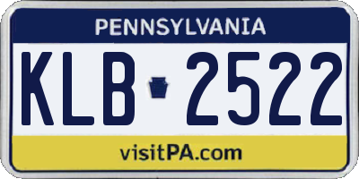 PA license plate KLB2522