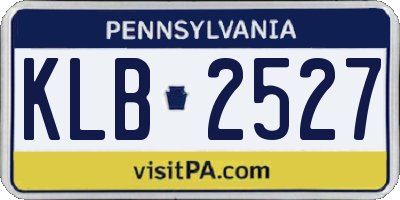 PA license plate KLB2527